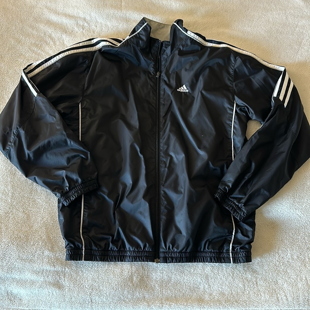 Adidas Men’s Black Windbreaker, Sports/ Athletic Jacket - Small